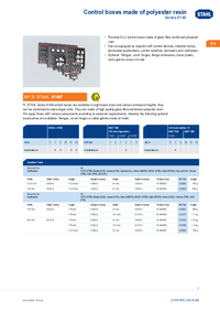 Thumbnail of document Data Sheet - Series 8146 Control Boxes made of Polyester Resin